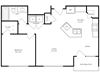 1 bed 1 bath 691 sf